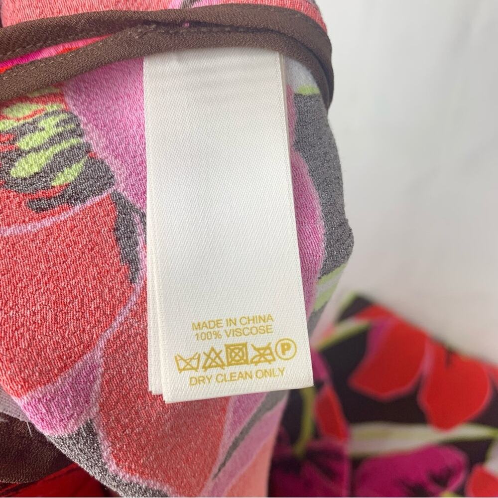 Kate Spade size 6 Red Pink Floral Pants tropical Hutton Rio de Janeiro farm - Picture 5 of 11
